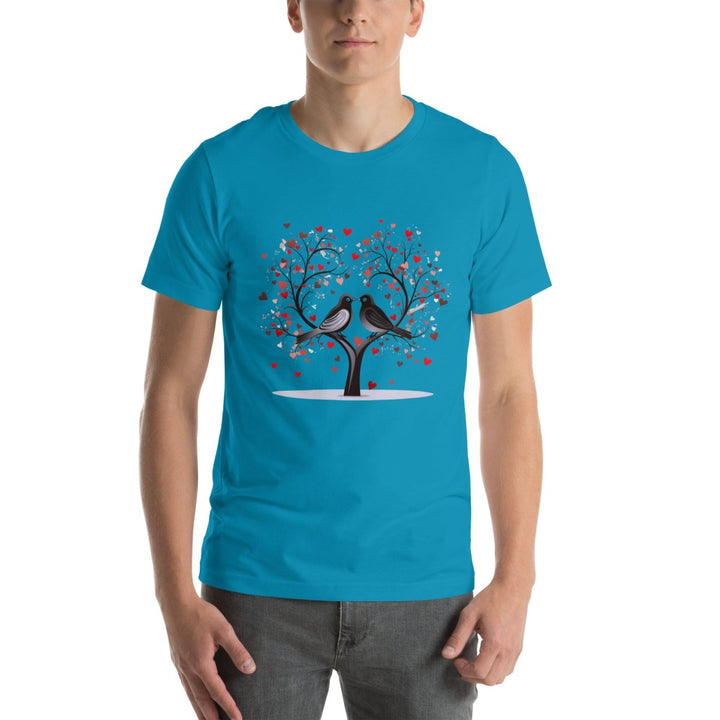 Beloved Birds Graphic Tee - Aqua - S - ArtyKoala