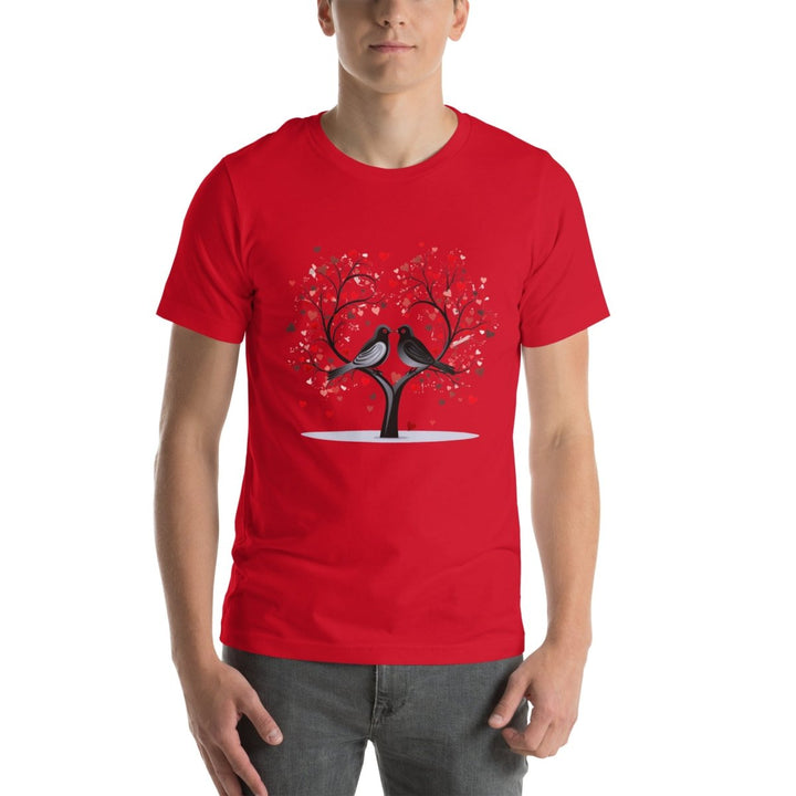 Beloved Birds Graphic Tee - Red - XS - ArtyKoala