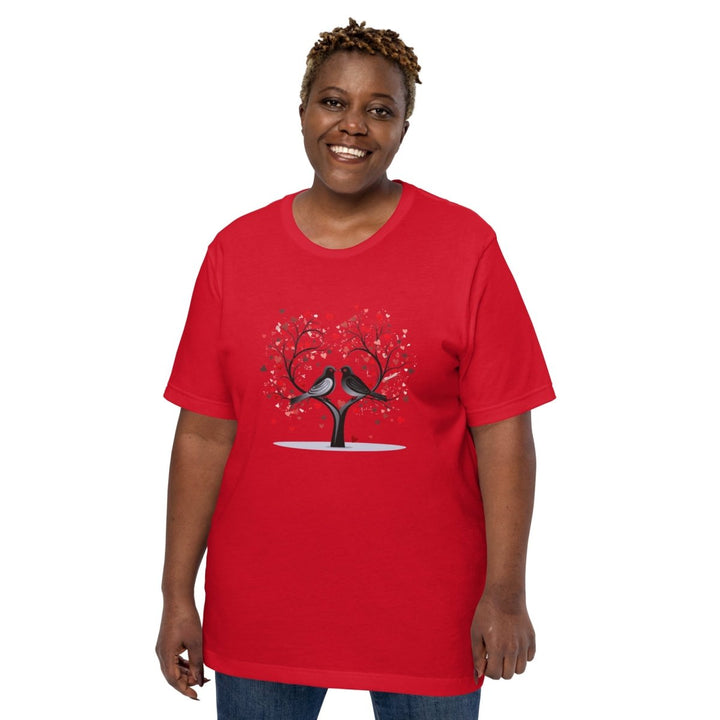 Beloved Birds Graphic Tee - Red - XS - ArtyKoala