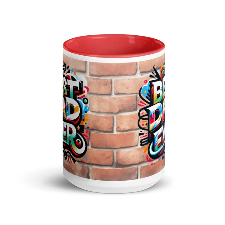 Best Cool Dad Colorful Print Mug - Red - 15 oz - ArtyKoala