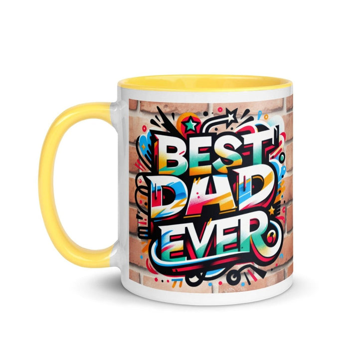 Best Cool Dad Colorful Print Mug - Yellow - 11 oz - ArtyKoala