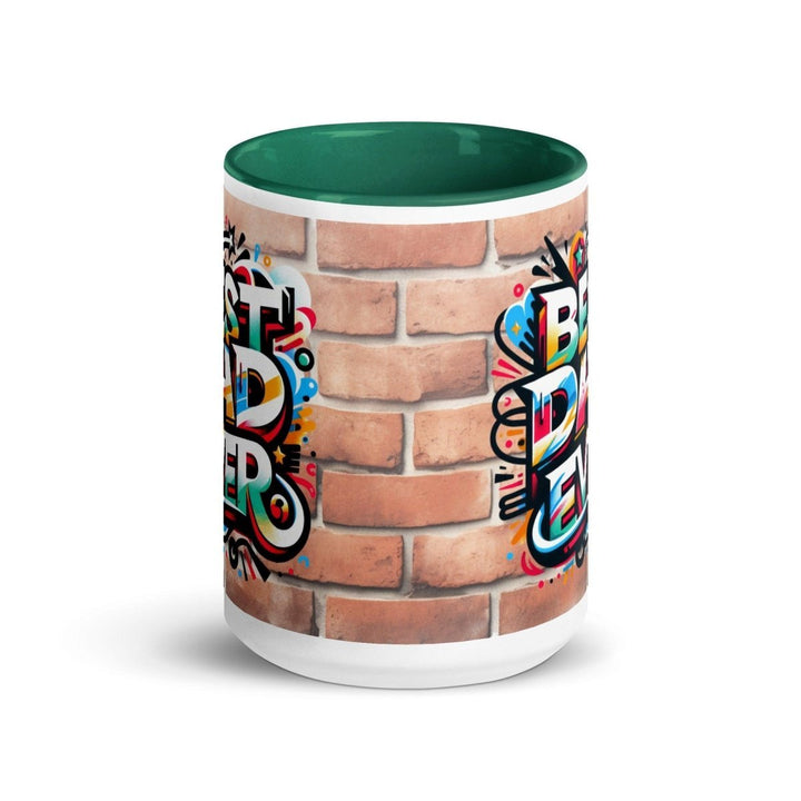 Best Cool Dad Colorful Print Mug - Dark green - 15 oz - ArtyKoala