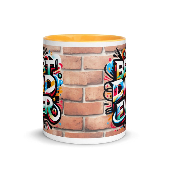 Best Cool Dad Colorful Print Mug - Golden Yellow - 11 oz - ArtyKoala