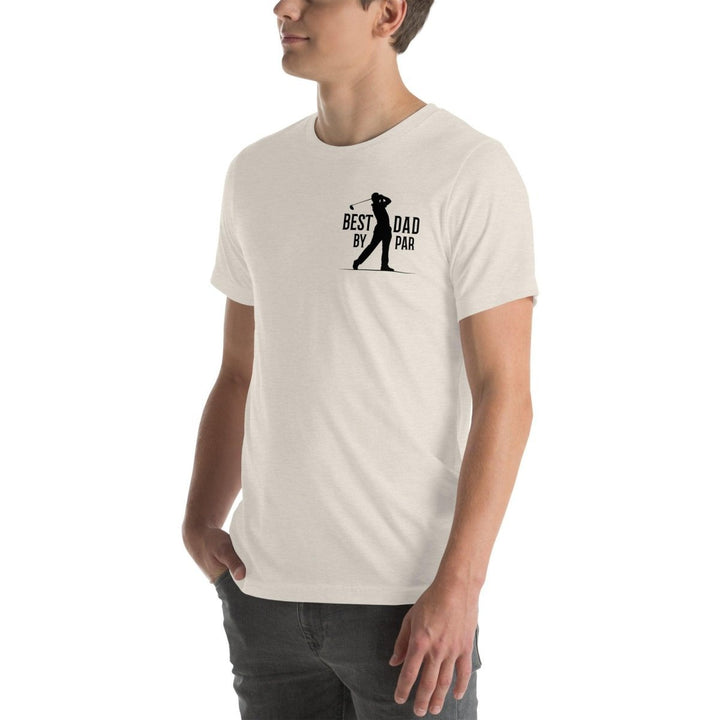 Best Dad By Graphic Tee - Heather Prism Ice Blue - S - ArtyKoala