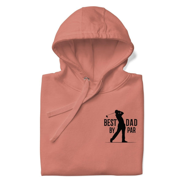 Best Dad By Par Black Graphic Hoodie - Dusty Rose - S - ArtyKoala