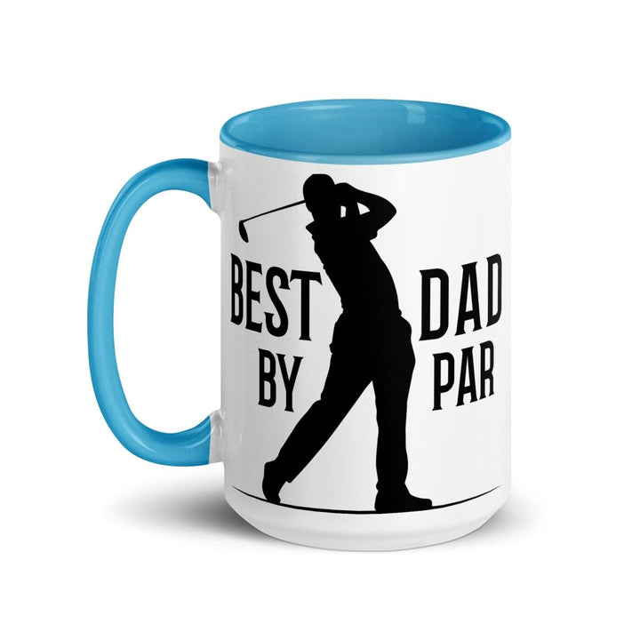 Best Dad By Par Colorful Print Mug - Blue - 15 oz - ArtyKoala