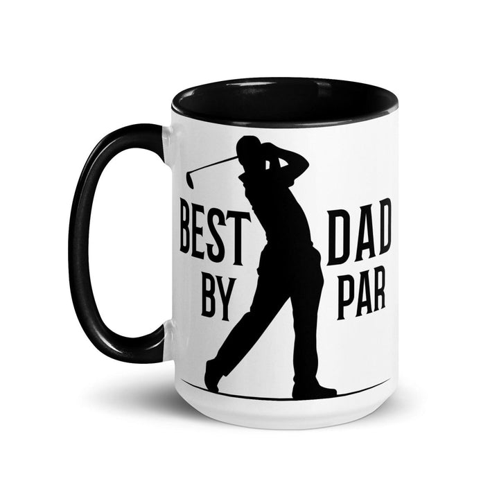 Best Dad By Par Colorful Print Mug - Black - 15 oz - ArtyKoala