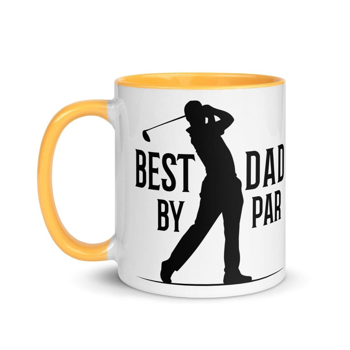 Best Dad By Par Colorful Print Mug - Golden Yellow - 11 oz - ArtyKoala