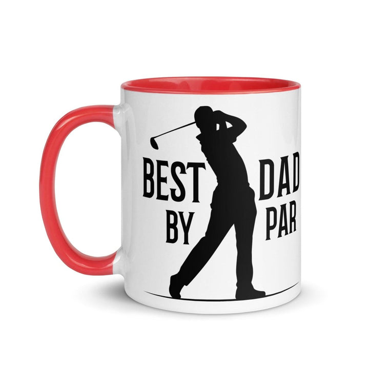 Best Dad By Par Colorful Print Mug - Red - 11 oz - ArtyKoala