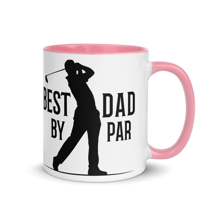 Best Dad By Par Colorful Print Mug - Pink - 11 oz - ArtyKoala