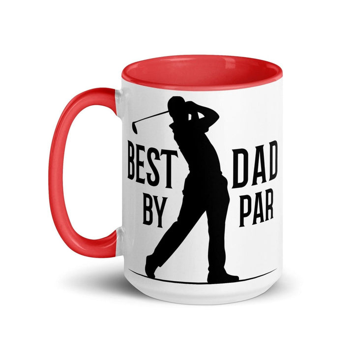 Best Dad By Par Colorful Print Mug - Red - 15 oz - ArtyKoala