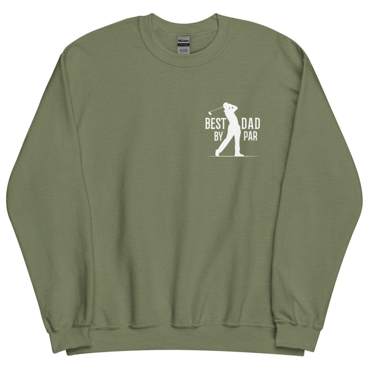 Best Dad By Par White Graphic Sweatshirt - Military Green - S - ArtyKoala
