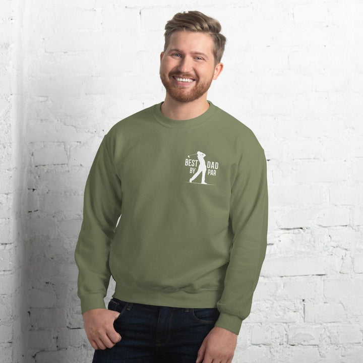 Best Dad By Par White Graphic Sweatshirt - Military Green - S - ArtyKoala