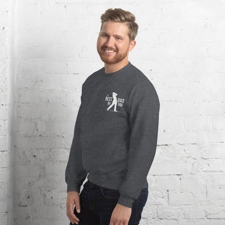 Best Dad By Par White Graphic Sweatshirt - Dark Heather - S - ArtyKoala