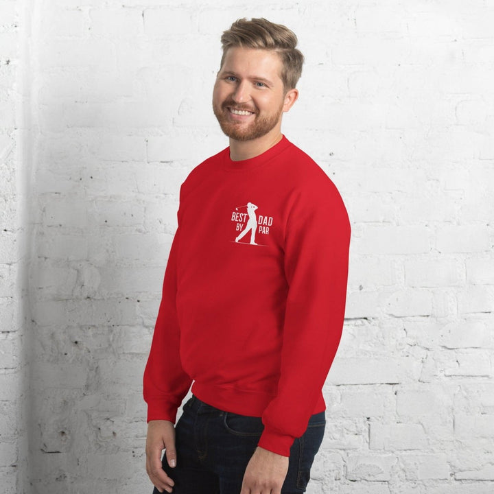 Best Dad By Par White Graphic Sweatshirt - Red - S - ArtyKoala