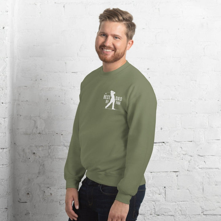 Best Dad By Par White Graphic Sweatshirt - Military Green - S - ArtyKoala