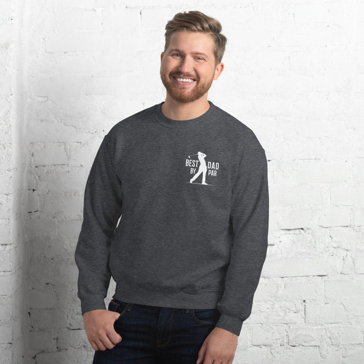 Best Dad By Par White Graphic Sweatshirt - Dark Heather - S - ArtyKoala