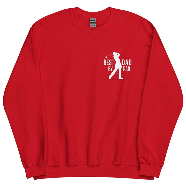 Best Dad By Par White Graphic Sweatshirt - Red - S - ArtyKoala