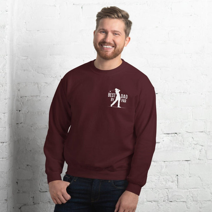 Best Dad By Par White Graphic Sweatshirt - Maroon - S - ArtyKoala