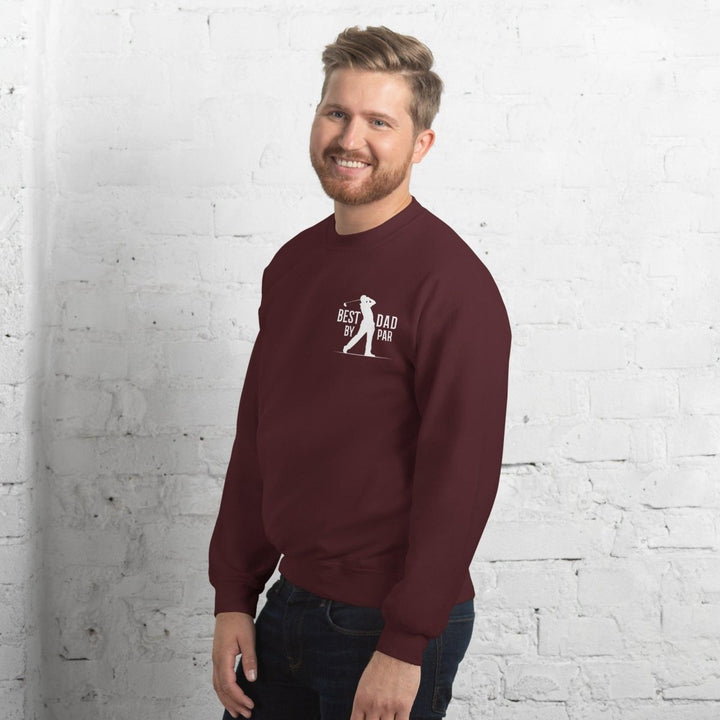 Best Dad By Par White Graphic Sweatshirt - Maroon - S - ArtyKoala