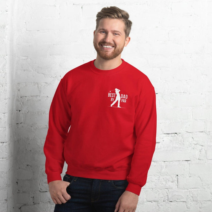 Best Dad By Par White Graphic Sweatshirt - Red - S - ArtyKoala