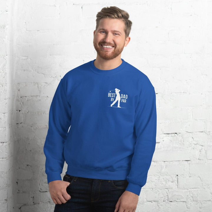 Best Dad By Par White Graphic Sweatshirt - Royal - S - ArtyKoala