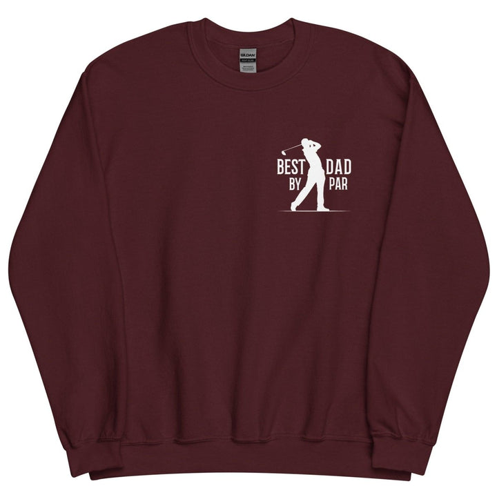 Best Dad By Par White Graphic Sweatshirt - Maroon - S - ArtyKoala