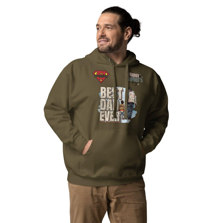 Best Dad Ever Graphic Hoodie - Military Green - S - ArtyKoala