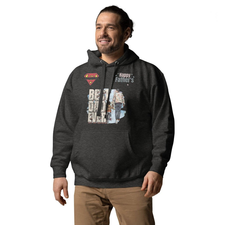Best Dad Ever Graphic Hoodie - Charcoal Heather - S - ArtyKoala