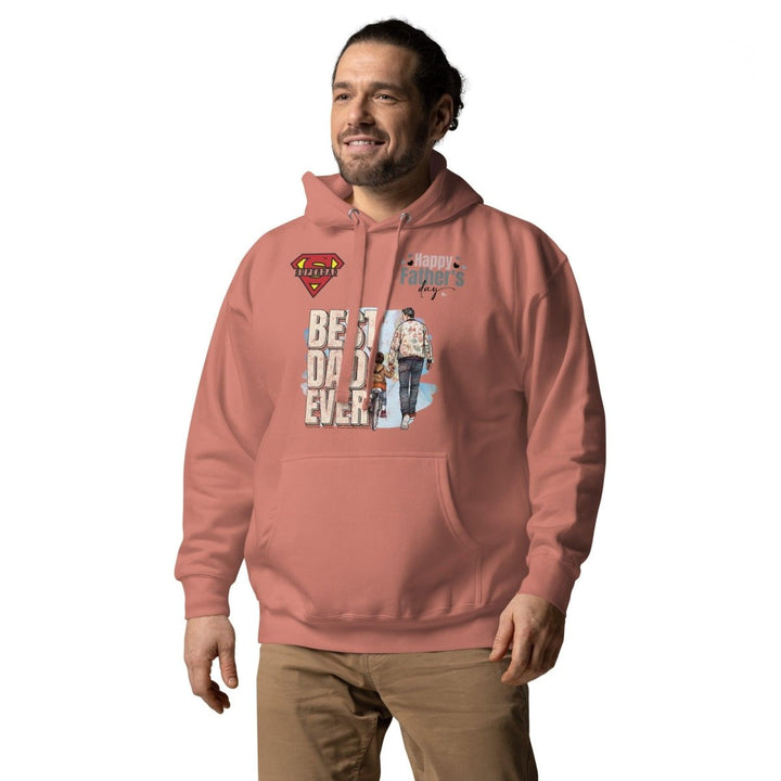 Best Dad Ever Graphic Hoodie - Dusty Rose - S - ArtyKoala
