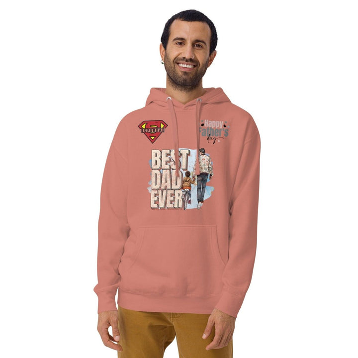Best Dad Ever Graphic Hoodie - Dusty Rose - S - ArtyKoala
