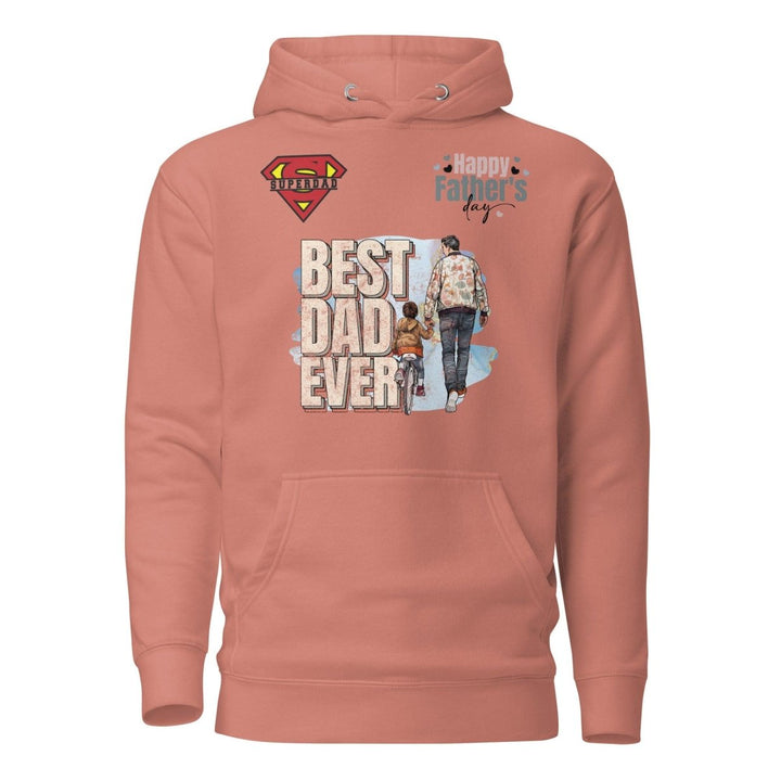 Best Dad Ever Graphic Hoodie - Dusty Rose - S - ArtyKoala