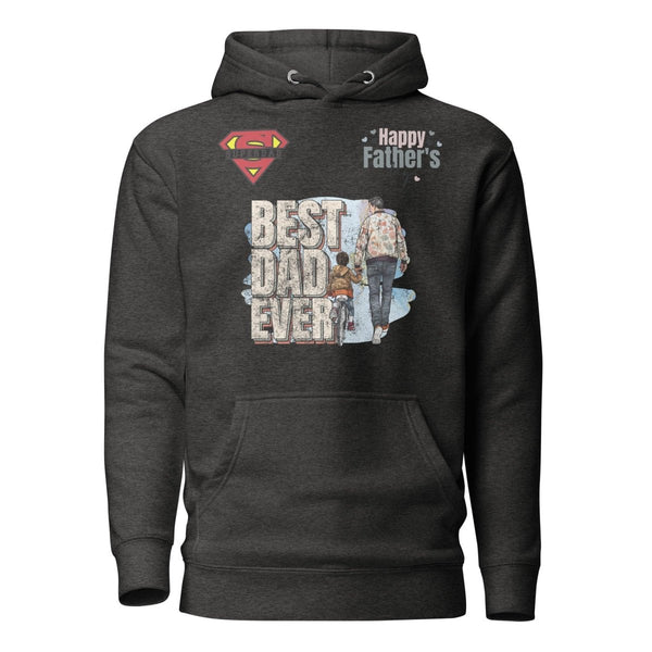 Best Dad Ever Graphic Hoodie - Charcoal Heather - S - ArtyKoala