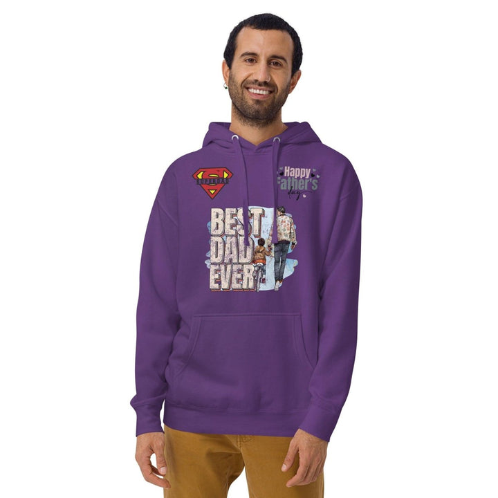 Best Dad Ever Graphic Hoodie - Purple - S - ArtyKoala