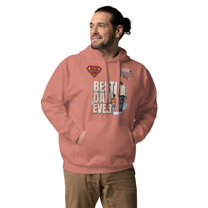 Best Dad Ever Graphic Hoodie - Dusty Rose - S - ArtyKoala