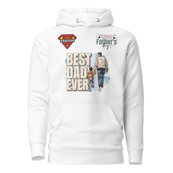 Best Dad Ever Graphic Hoodie - White - S - ArtyKoala