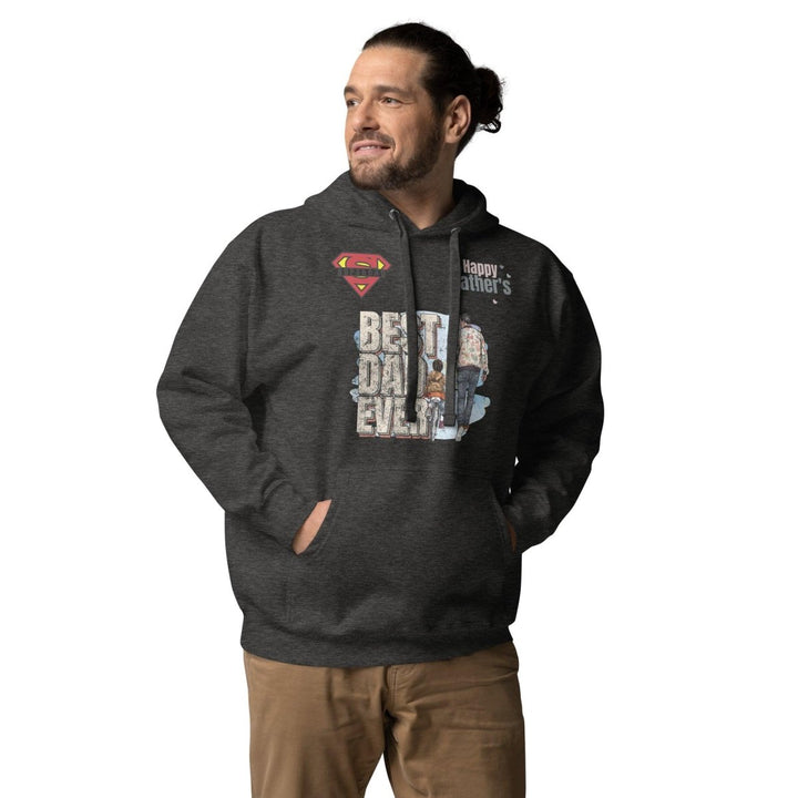 Best Dad Ever Graphic Hoodie - Charcoal Heather - S - ArtyKoala