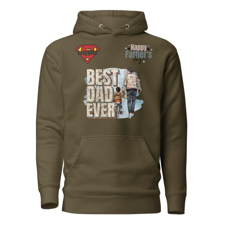 Best Dad Ever Graphic Hoodie - Military Green - S - ArtyKoala