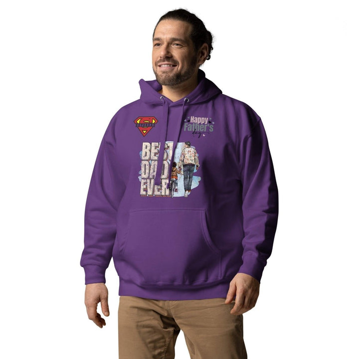 Best Dad Ever Graphic Hoodie - Purple - S - ArtyKoala