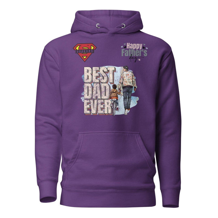 Best Dad Ever Graphic Hoodie - Purple - S - ArtyKoala