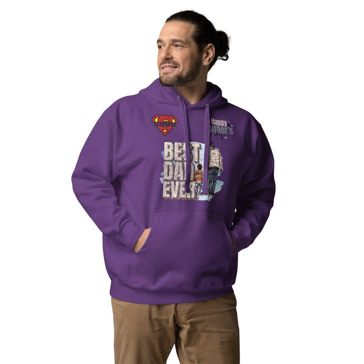 Best Dad Ever Graphic Hoodie - Purple - S - ArtyKoala
