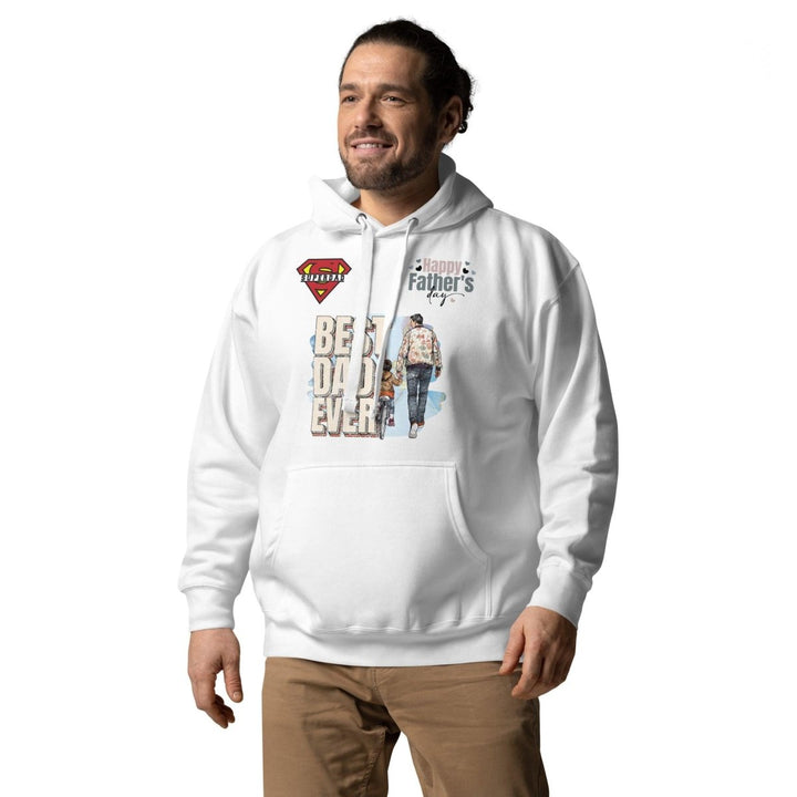 Best Dad Ever Graphic Hoodie - White - S - ArtyKoala