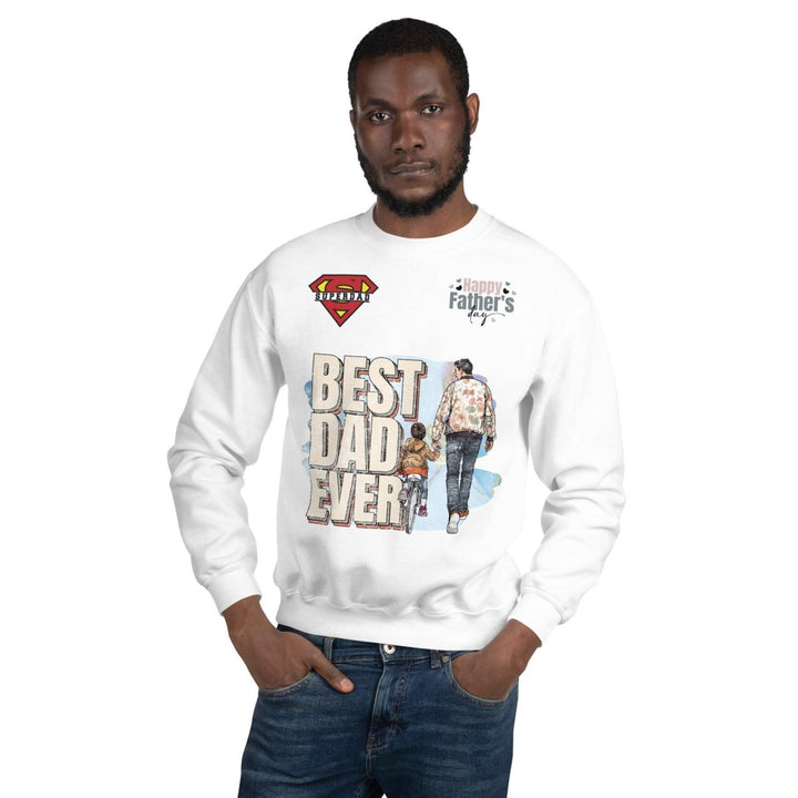 Best Dad Ever Graphic Sweatshirt - White - S - ArtyKoala