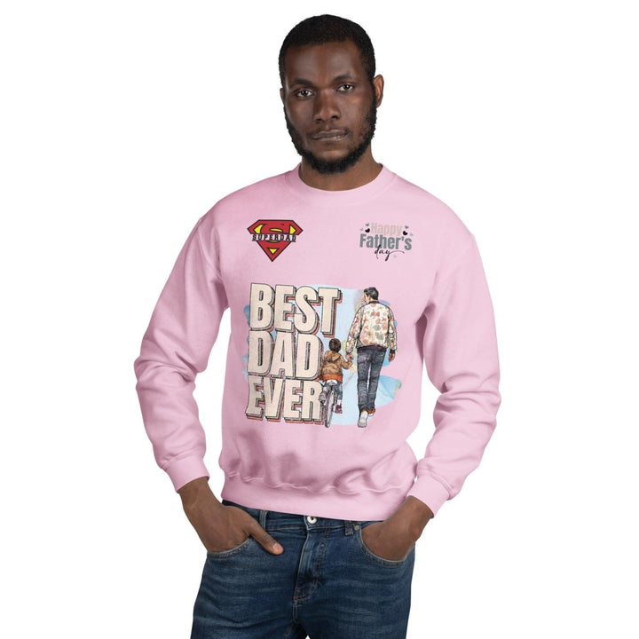 Best Dad Ever Graphic Sweatshirt - Light Pink - S - ArtyKoala