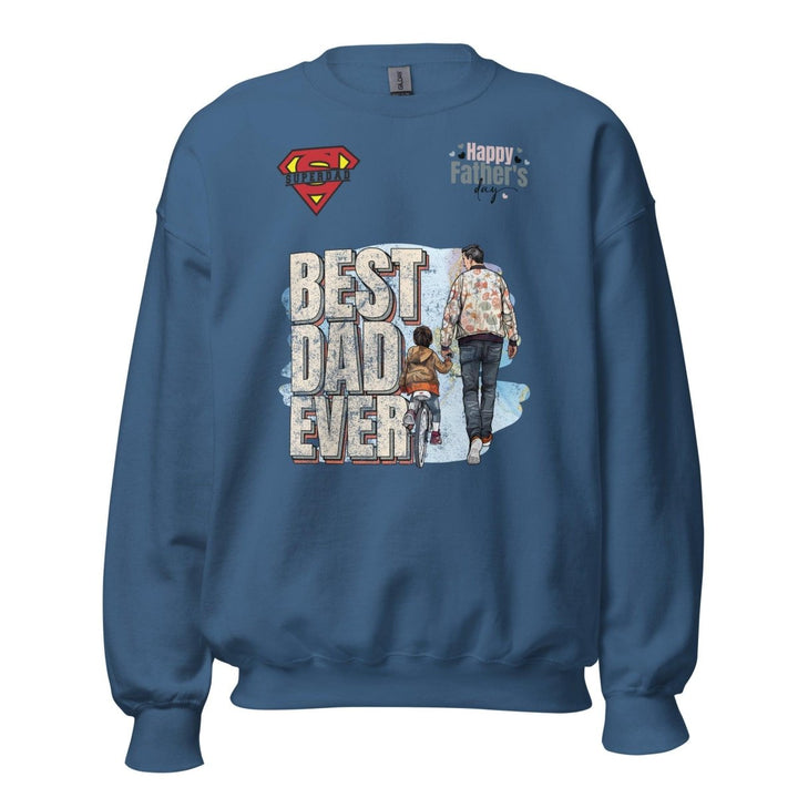 Best Dad Ever Graphic Sweatshirt - Indigo Blue - S - ArtyKoala