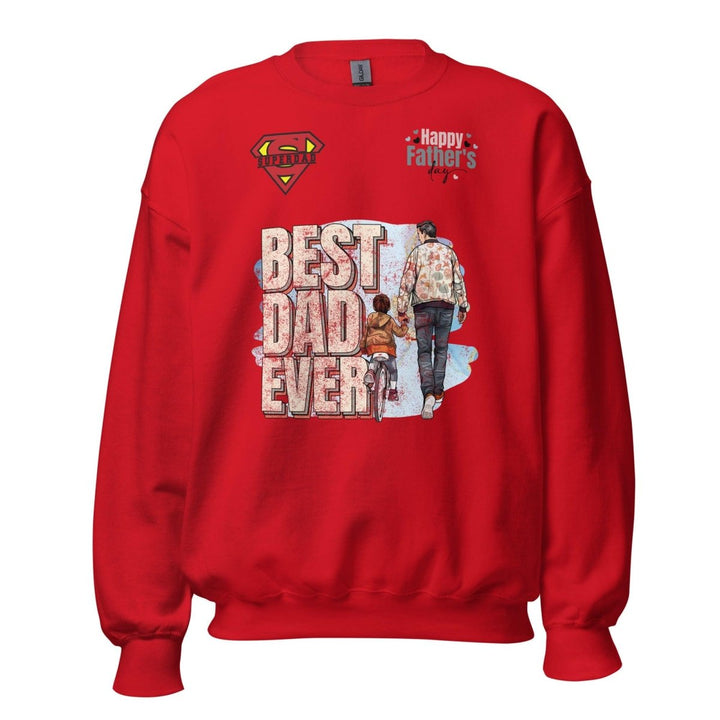 Best Dad Ever Graphic Sweatshirt - Red - S - ArtyKoala