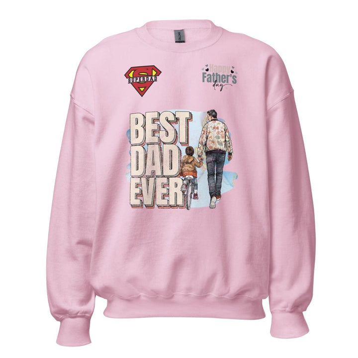 Best Dad Ever Graphic Sweatshirt - Light Pink - S - ArtyKoala
