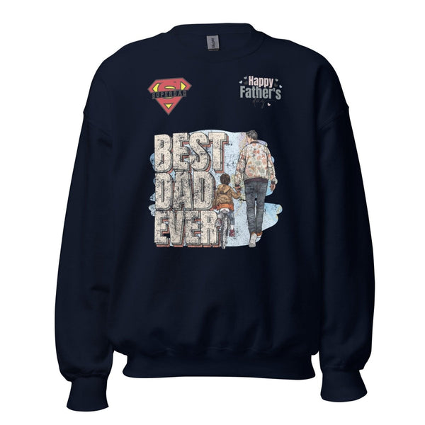 Best Dad Ever Graphic Sweatshirt - Navy - S - ArtyKoala