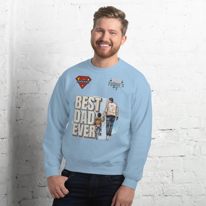 Best Dad Ever Graphic Sweatshirt - Light Blue - S - ArtyKoala