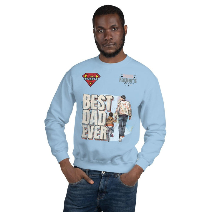 Best Dad Ever Graphic Sweatshirt - Light Blue - S - ArtyKoala